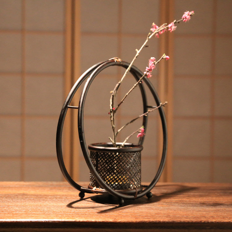 Handcrafted Japanese Ikebana Basket Vase | Sogetsu-Style Woven Bamboo Flower Vessel | Zen Tea Ceremony Décor - Rin Essense