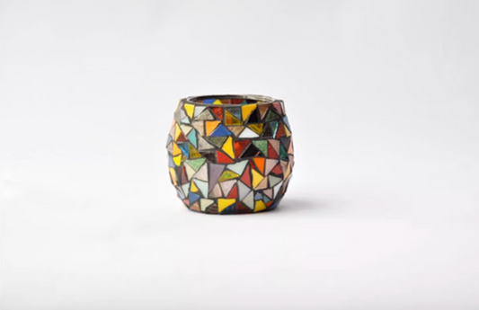 Japanese Handcrafted Colorful Mosaic Glass Candle Holder