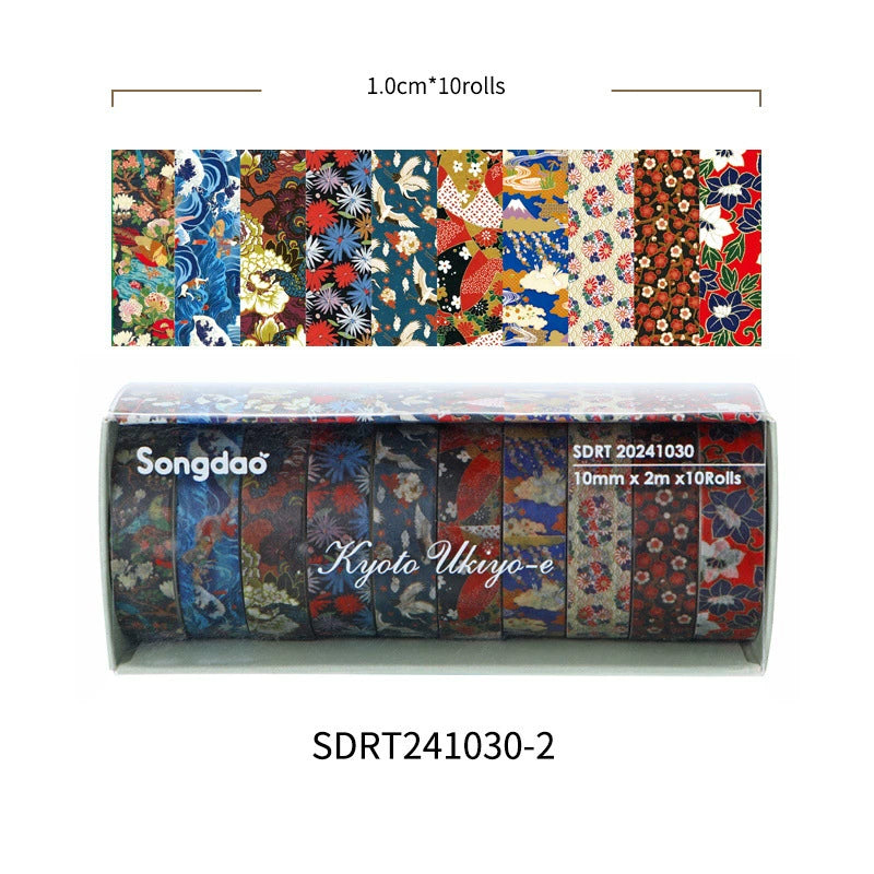 Japanese Washi Tape Collection – Ukiyo-e Patterns.