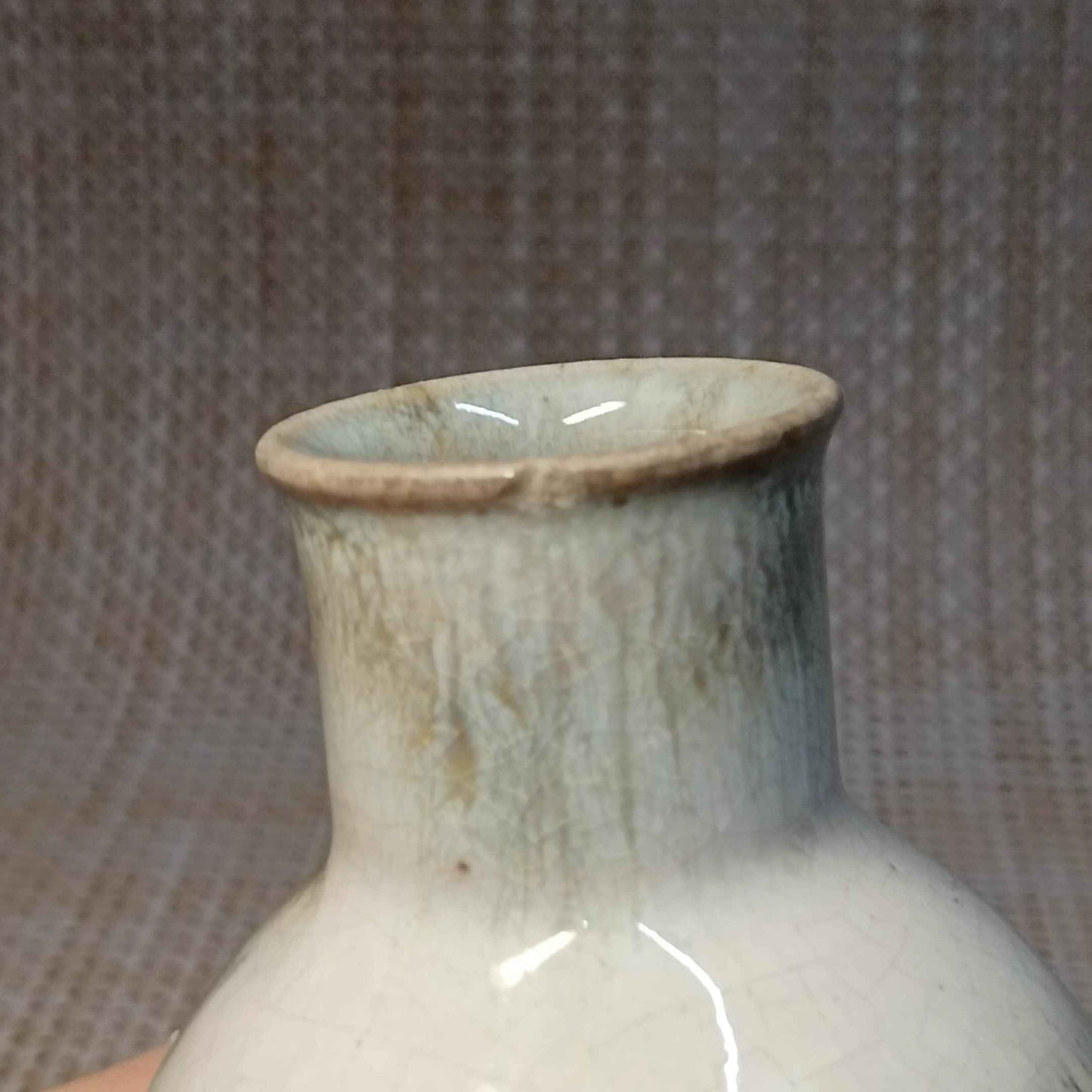 Tanba-yaki White-Glazed Iron-Brown Tokkuri (13cm)