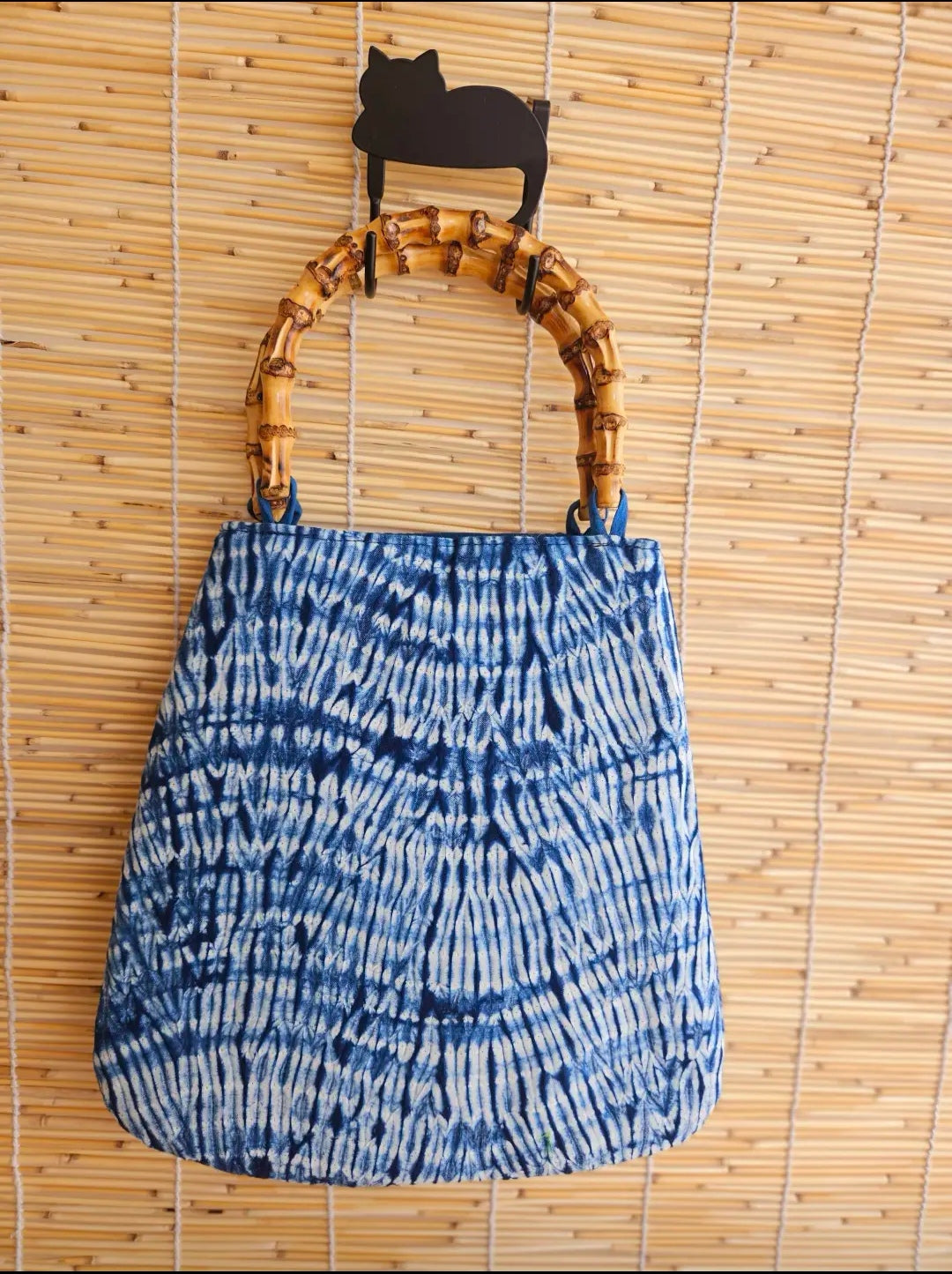 Shibori Bamboo Handle Tote – Multi-Pattern Customization.