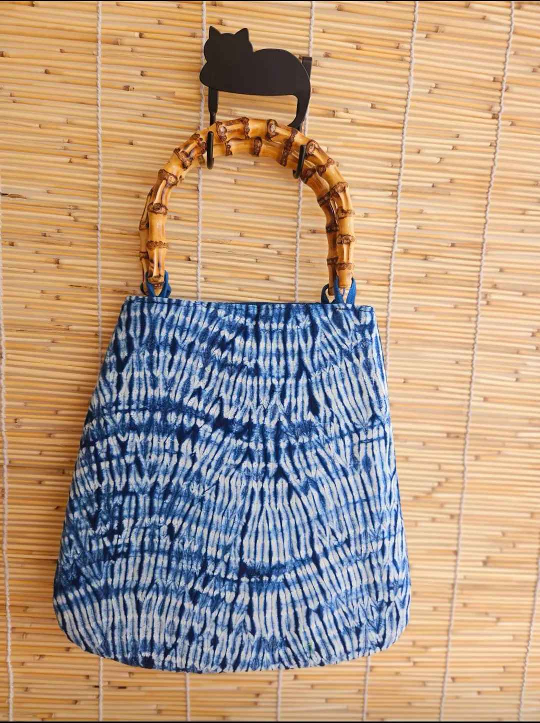 Shibori Bamboo Handle Tote – Multi-Pattern Customization
