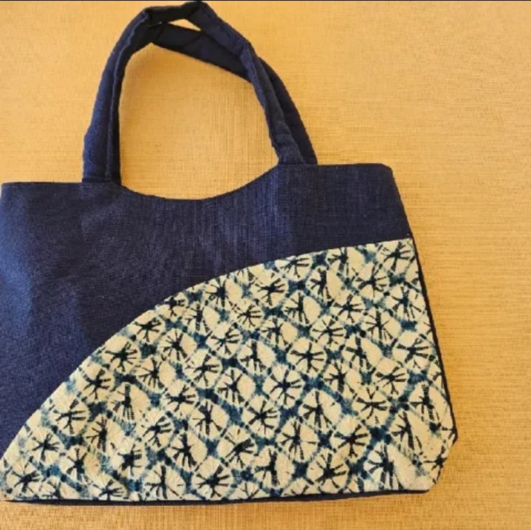 Kanoko-Patterned Shibori Cotton Tote Bag.