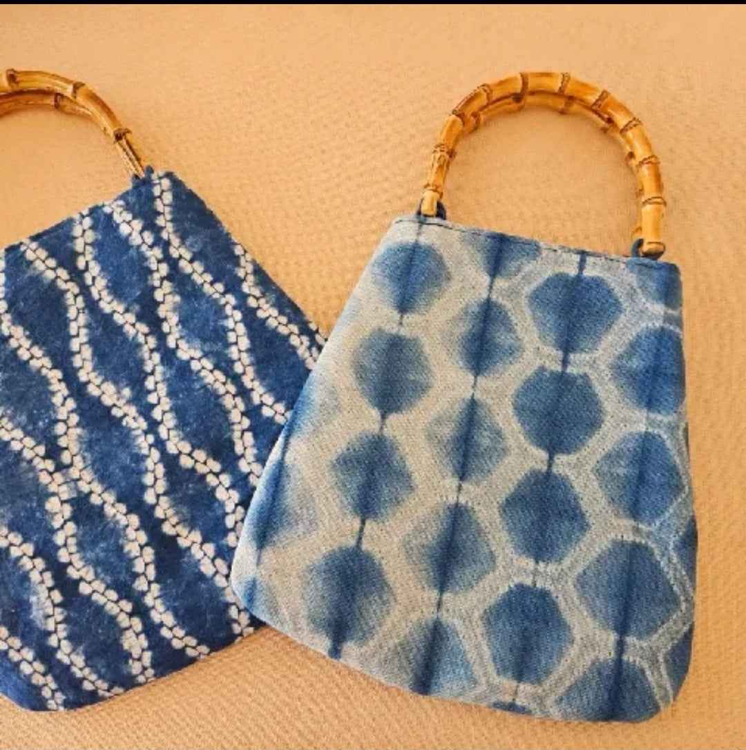 Shibori Bamboo Handle Tote – Multi-Pattern Customization