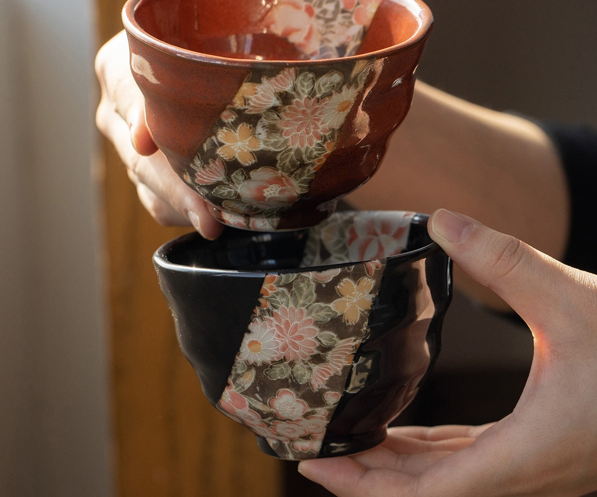 Japanese Mino Ware Sakura Yuzen Couple Bowl Set – Wedding Gift8.