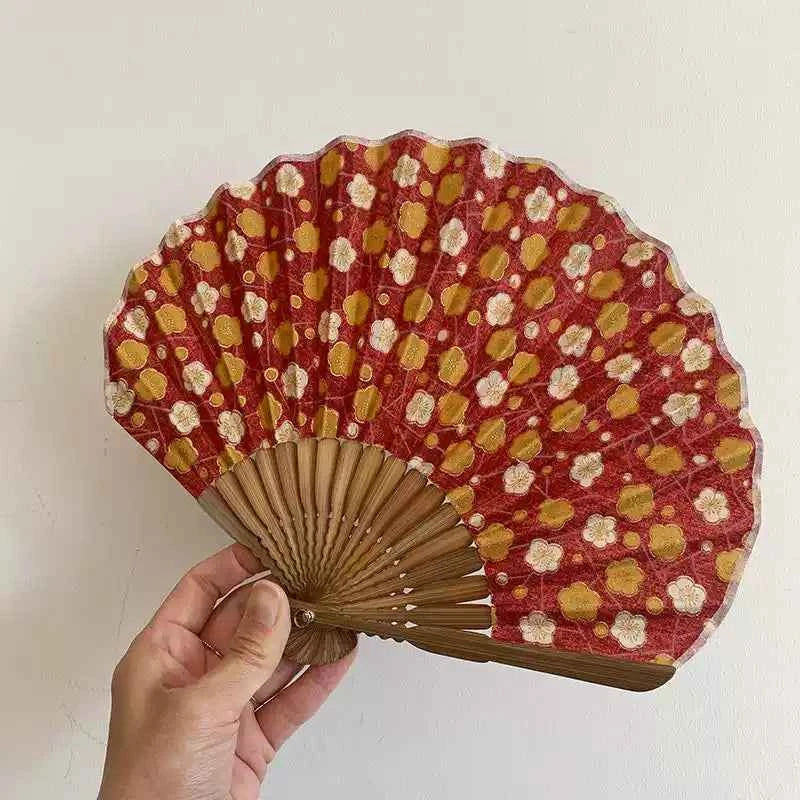 Japanese Original Wasō Folding Fan — Japanese Textile & Aotake Bamboo