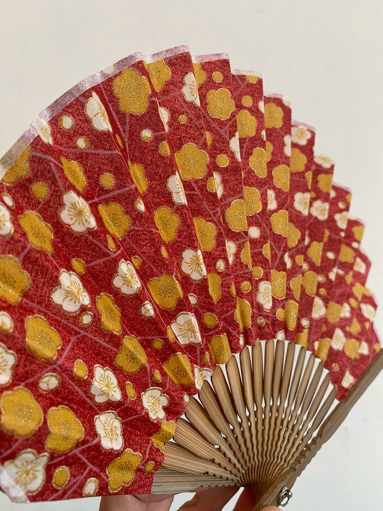 Japanese Original Wasō Folding Fan — Japanese Textile & Aotake Bamboo