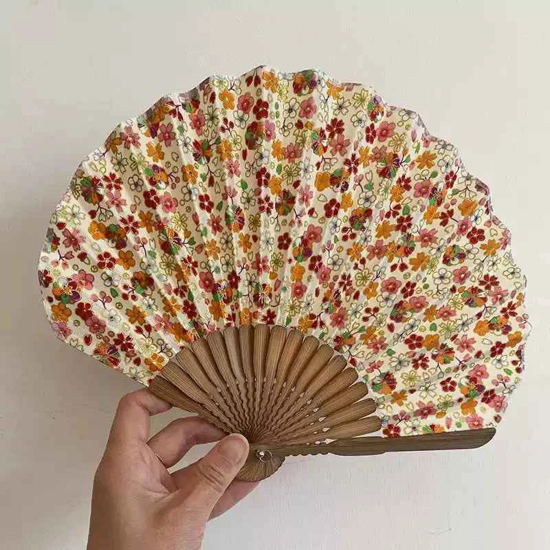 Japanese Original Wasō Folding Fan — Japanese Textile & Aotake Bamboo
