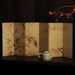 Rin Essense Japanese shoji folding screen with gold bamboo painting and ceramic teapot display