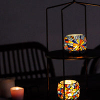 Japanese Handcrafted Colorful Mosaic Glass Candle Holder - Rin Essense 