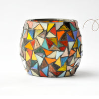 Japanese Handcrafted Colorful Mosaic Glass Candle Holder - Rin Essense 