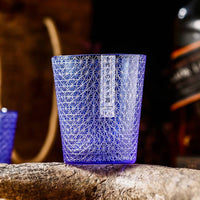 “Satsuma Blue” – Chrysanthemum Cut Sake & Whisky Glass Handcrafted Crystal Glass, 250 ml - Rin Essense 