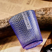 “Satsuma Blue” – Chrysanthemum Cut Sake & Whisky Glass Handcrafted Crystal Glass, 250 ml - Rin Essense 