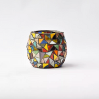 Japanese Handcrafted Colorful Mosaic Glass Candle Holder - Rin Essense 