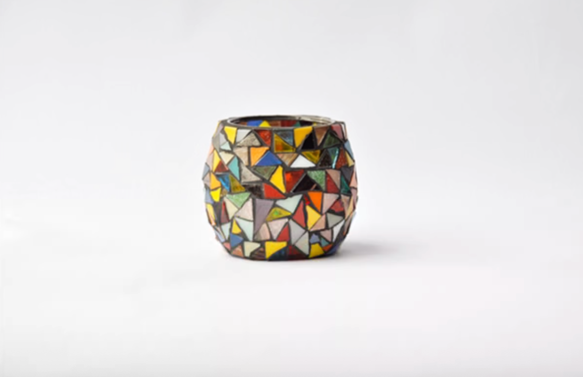 Japanese Handcrafted Colorful Mosaic Glass Candle Holder - Rin Essense 