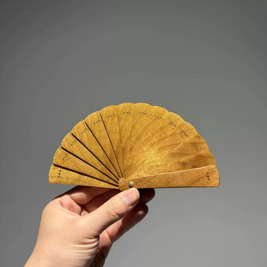Golden Nanmu「楠木」 Folding Fan.