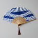 Handmade Indigo-Dyed Cotton Folding Fan with Sleeve.