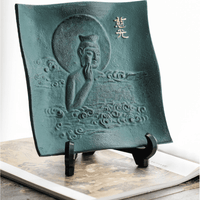 Japanese Handcrafted Takagawa Ironware Decorative Vessel Plate (Maitreya Bodhisattva) for Home Decor - Rin Essense 