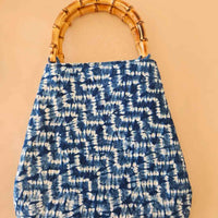 Shibori Bamboo Handle Tote – Multi-Pattern Customization