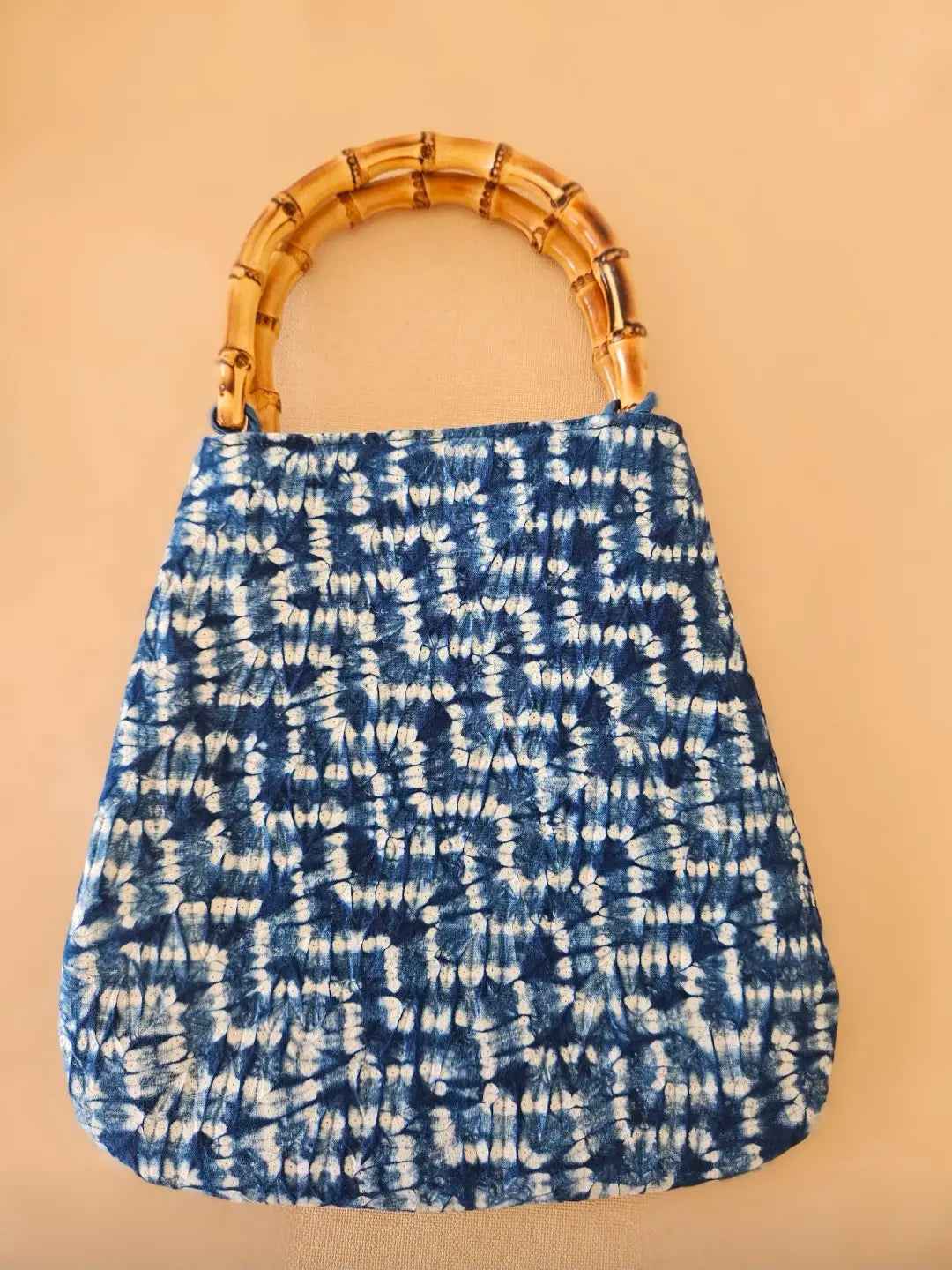 Shibori Bamboo Handle Tote – Multi-Pattern Customization