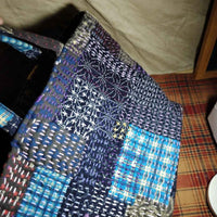 Large Sashiko Patchwork Tote Bag – Dark-Toned Mannui