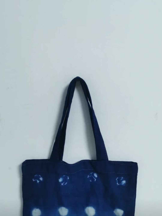 Shibori Indigo-Dyed Tote Bag