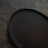 Red & Black Japanese Kishu Lacquer Tray – Tea & Dining Dual-Use.