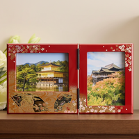 Authentic Japanese Yamanaka Maki-e Lacquer Photo Frame – Dual Orientation Decorative Resin Picture Frame | Handmade in Kaga, Japan | Elegant Tabletop Display