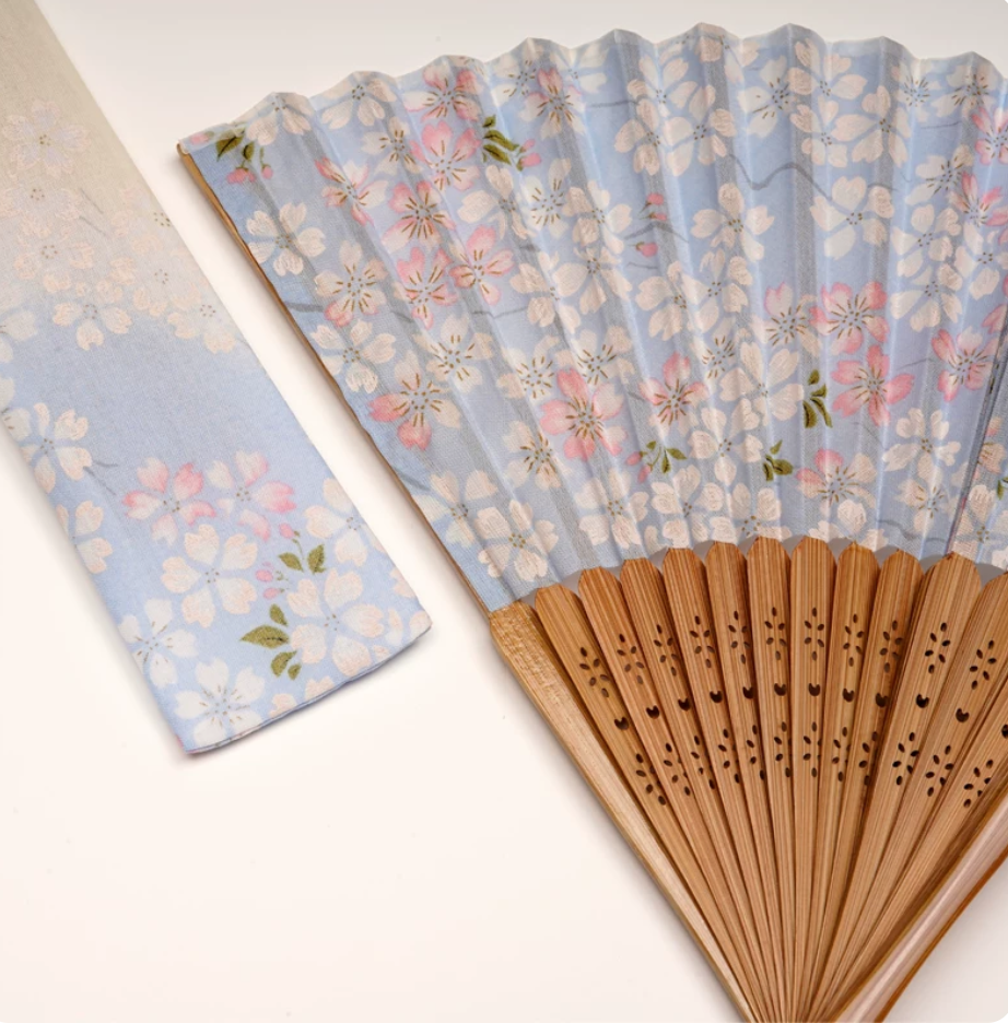 Japanese Sakura Cotton Folding Fan