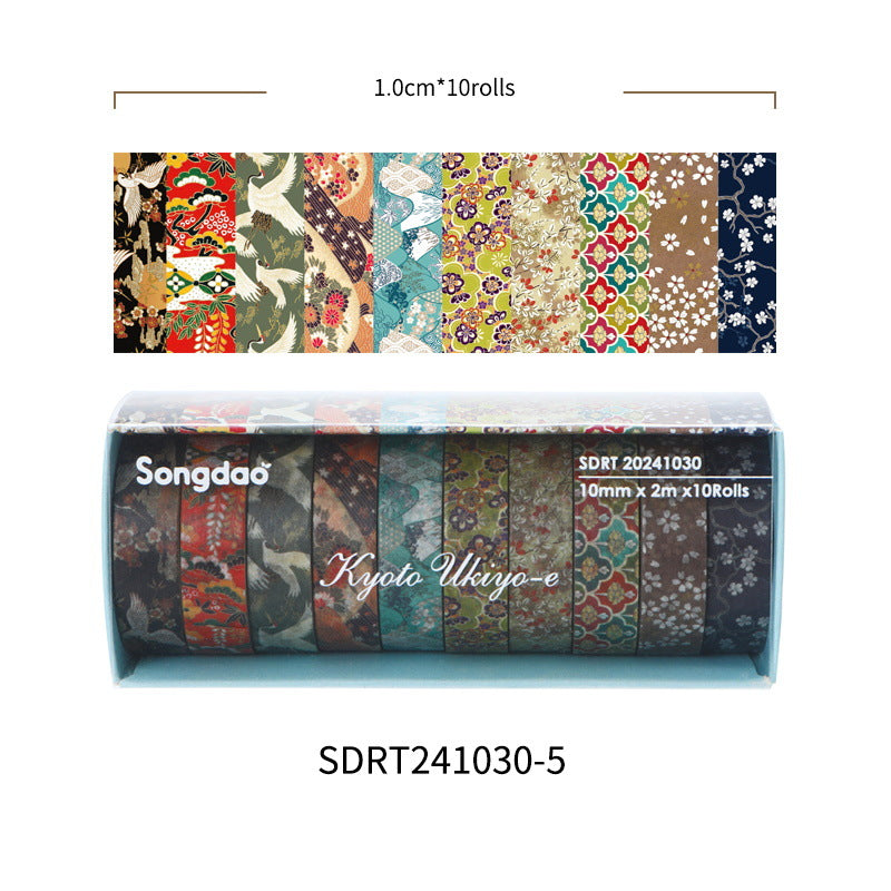 Japanese Washi Tape Collection – Ukiyo-e Patterns.