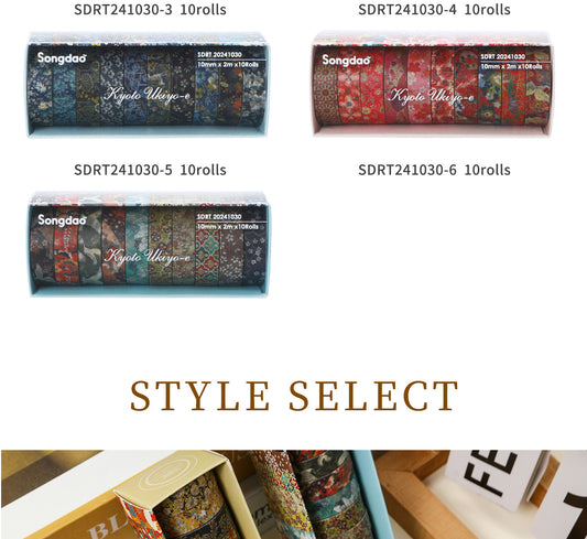Japanese Washi Tape Collection – Ukiyo-e Patterns.