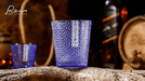 “Satsuma Blue” – Chrysanthemum Cut Sake & Whisky Glass Handcrafted Crystal Glass, 250 ml - Rin Essense 
