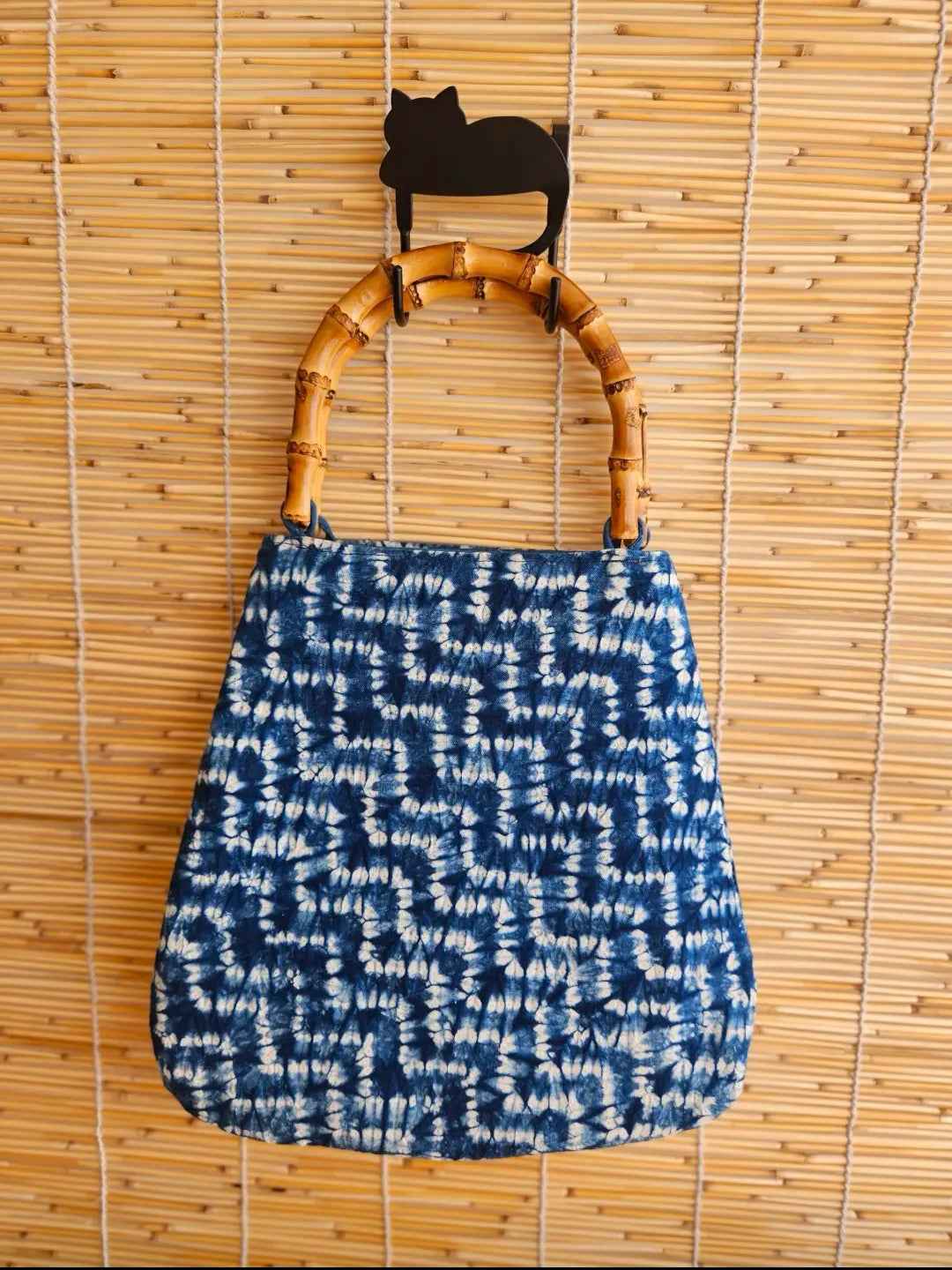 Shibori Bamboo Handle Tote – Multi-Pattern Customization