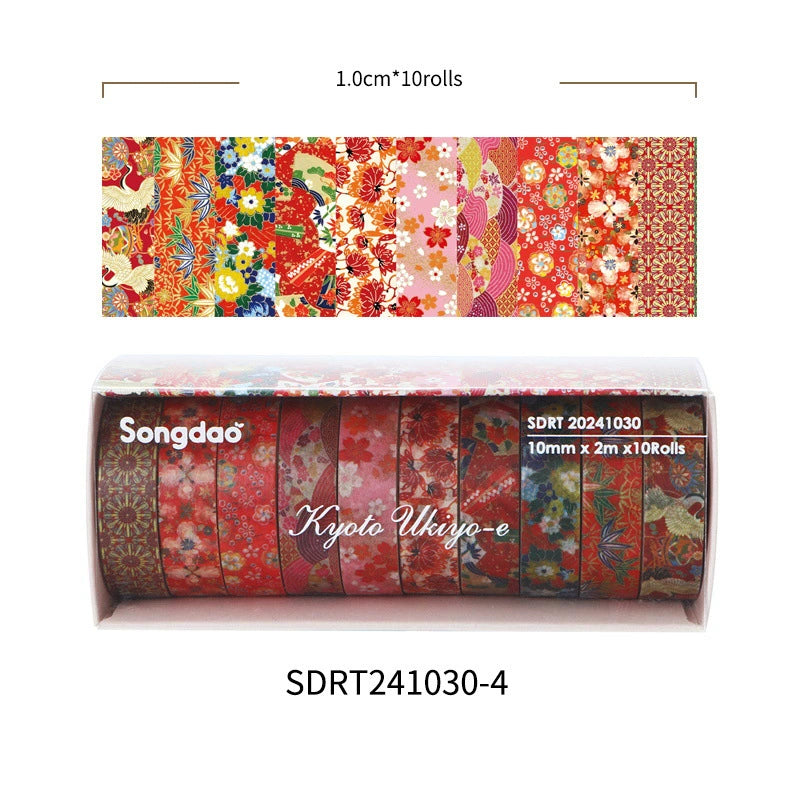 Japanese Washi Tape Collection – Ukiyo-e Patterns.