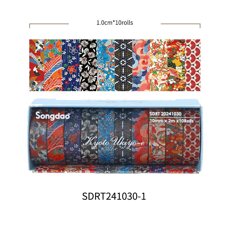 Japanese Washi Tape Collection – Ukiyo-e Patterns.