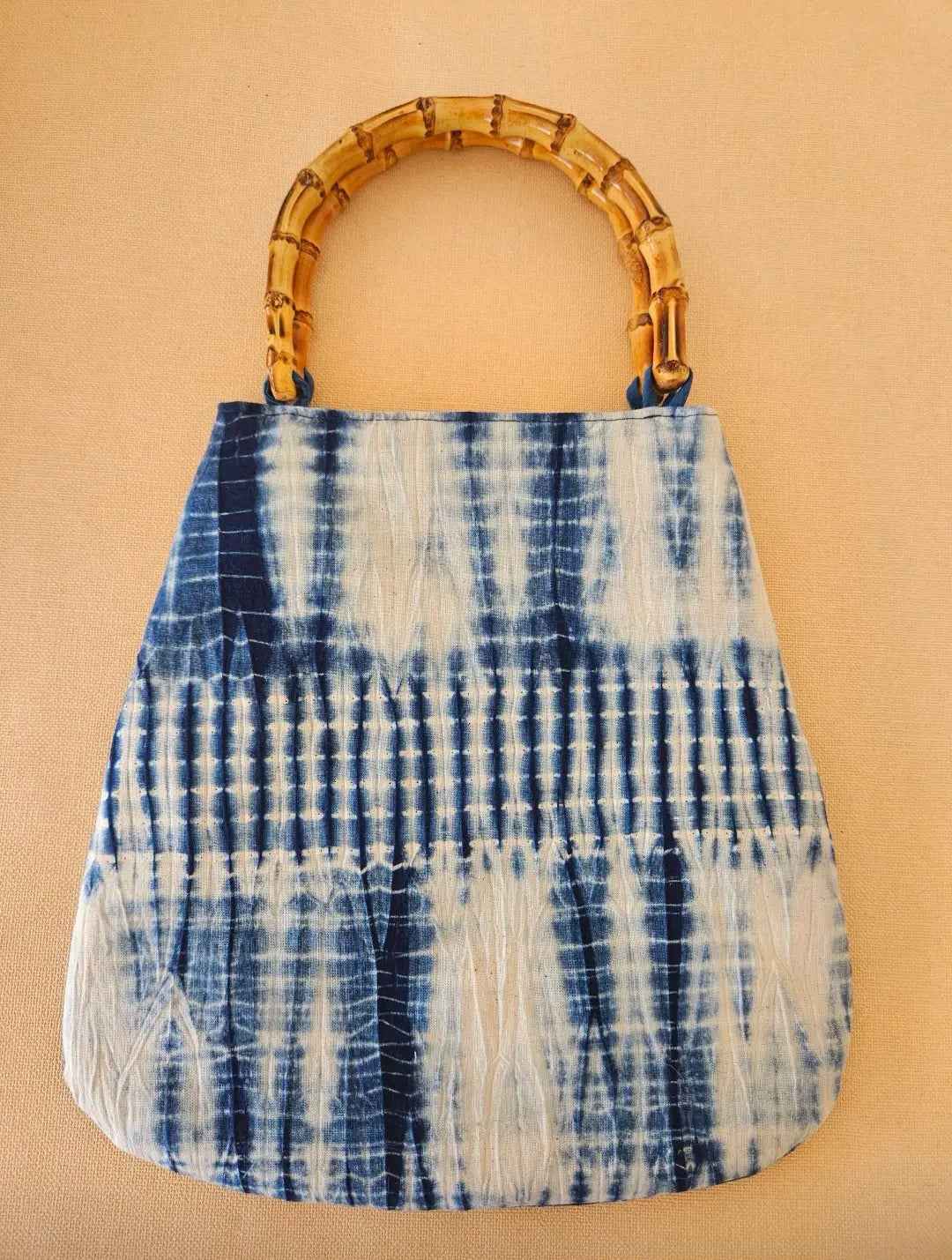Shibori Bamboo Handle Tote – Multi-Pattern Customization