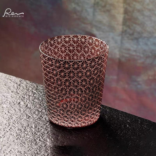 “Satsuma Red” – Chrysanthemum Cut Sake & Whisky Glass Handcrafted Crystal Glass, 250 ml