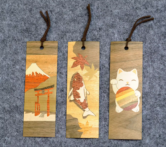 Japanese Handcrafted Hakone Yosegi Wooden Bookmark2.