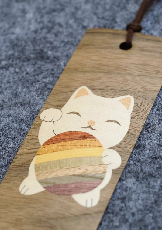 Japanese Handcrafted Hakone Yosegi Wooden Bookmark.