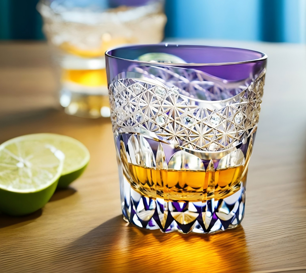 Amethyst Dawn Edo Kiriko Handcrafted Crystal Whiskey Glass – Rin