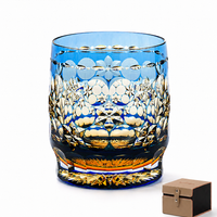 RIN ESSENCE Hand-Cut Crystal Whiskey Glass - Edo Kiriko Inspired Luxury Tumbler (330ml / 11.2 oz)