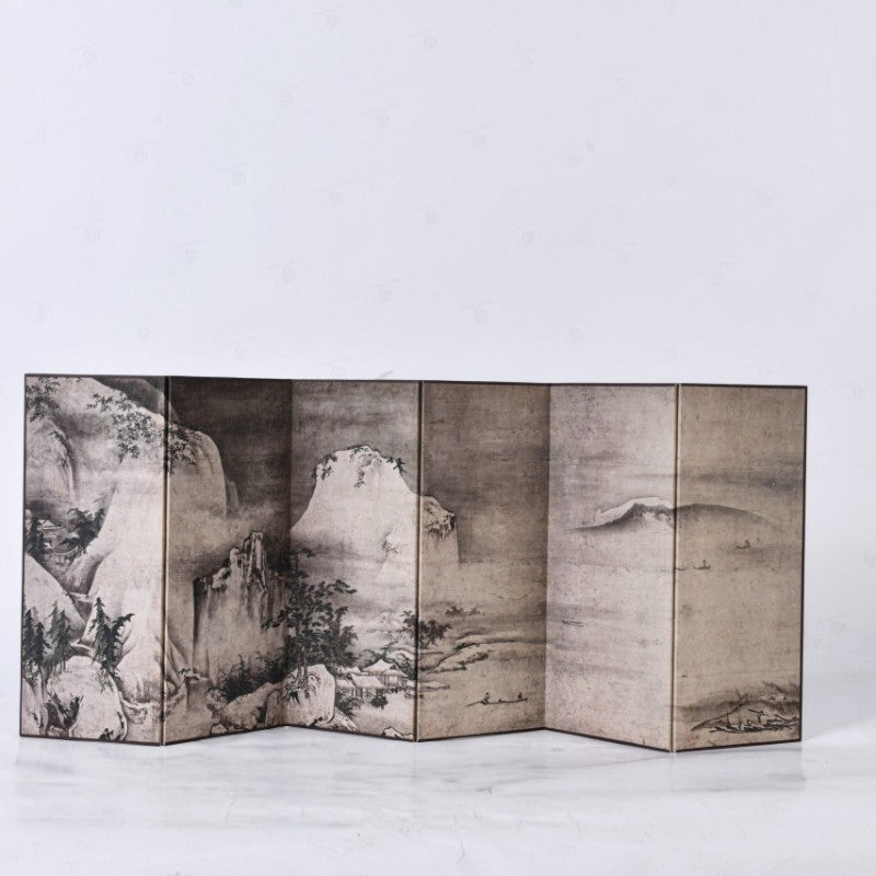 Japanese Zen Ink Landscape Mini Folding Screen (Byōbu) | Double-Sided "Four Seasons" Desktop Art | Hand-Finished Oriental Décor for Bookshelf & Office - Rin Essense 