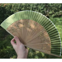 Handcrafted Silk & Natural Bamboo Folding Fan
