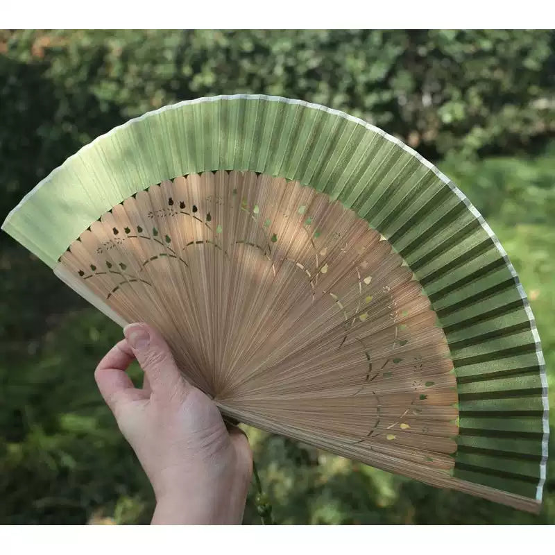 Handcrafted Silk & Natural Bamboo Folding Fan