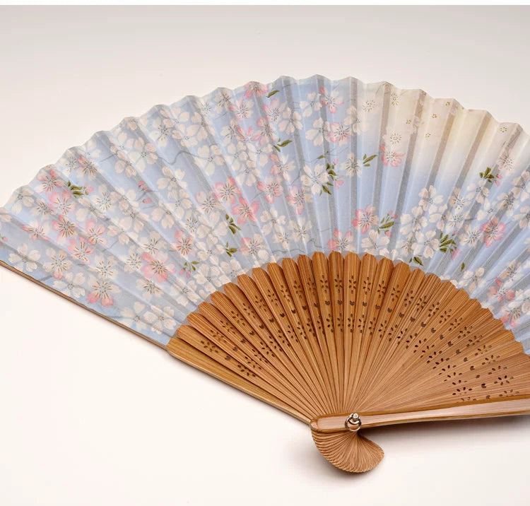 Japanese Sakura Cotton Folding Fan