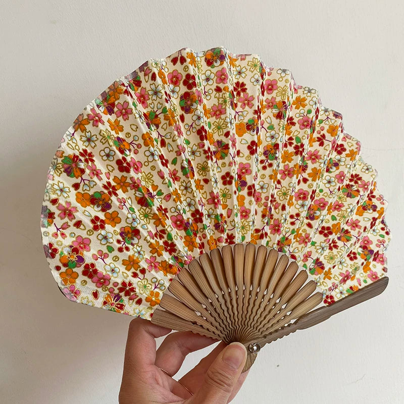 Japanese Original Wasō Folding Fan — Japanese Textile & Aotake Bamboo