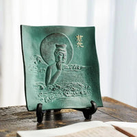 Japanese Handcrafted Takagawa Ironware Decorative Vessel Plate (Maitreya Bodhisattva) for Home Decor - Rin Essense 