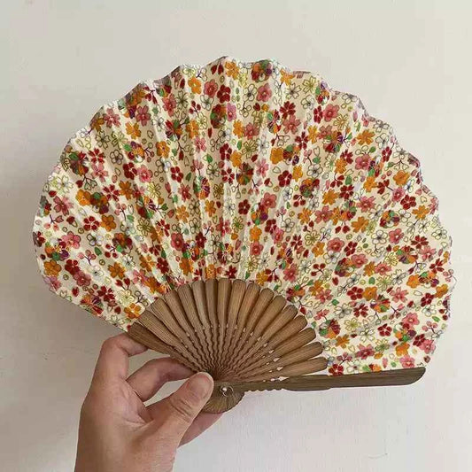 Japanese Original Wasō Folding Fan — Japanese Textile & Aotake Bamboo