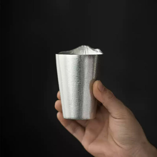 Mt. Fuji Silver Rim Sake Cup – Japanese Minimalist Handcrafted Drinkware