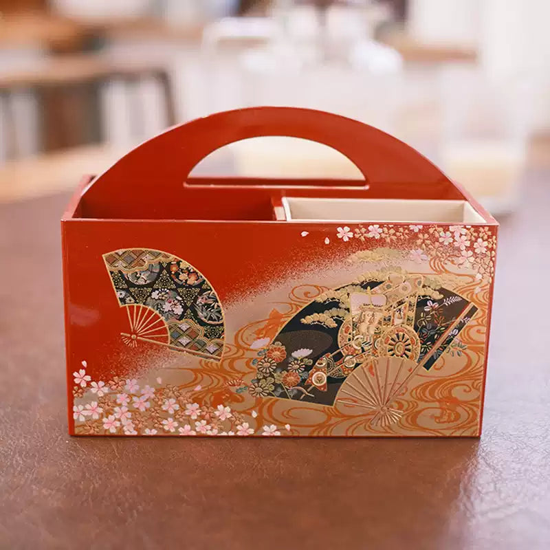 Japanese Yamanaka Lacquerware Decorative Storage Box – Hand-Painted Traditional Motifs, Elegant Desktop Organizer, Luxury Housewarming & Wedding Gift